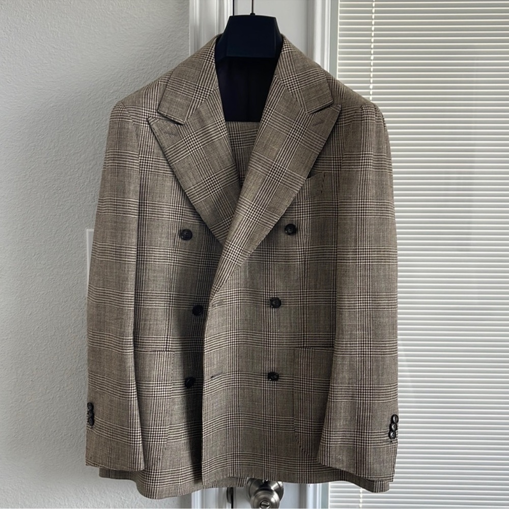 SuitSupply Check-Brown Double Breasted 38S